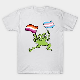 Trans Lesbian Pride Froggy (orange) T-Shirt